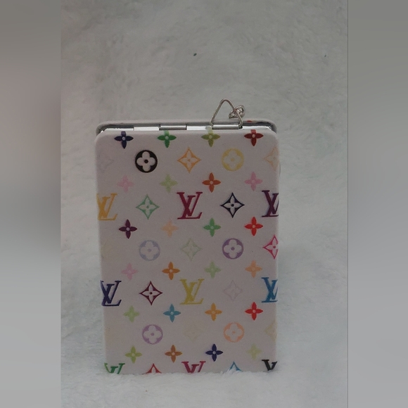 White Multicolor Monogram Mirror Key Holder - Picture 2 of 5